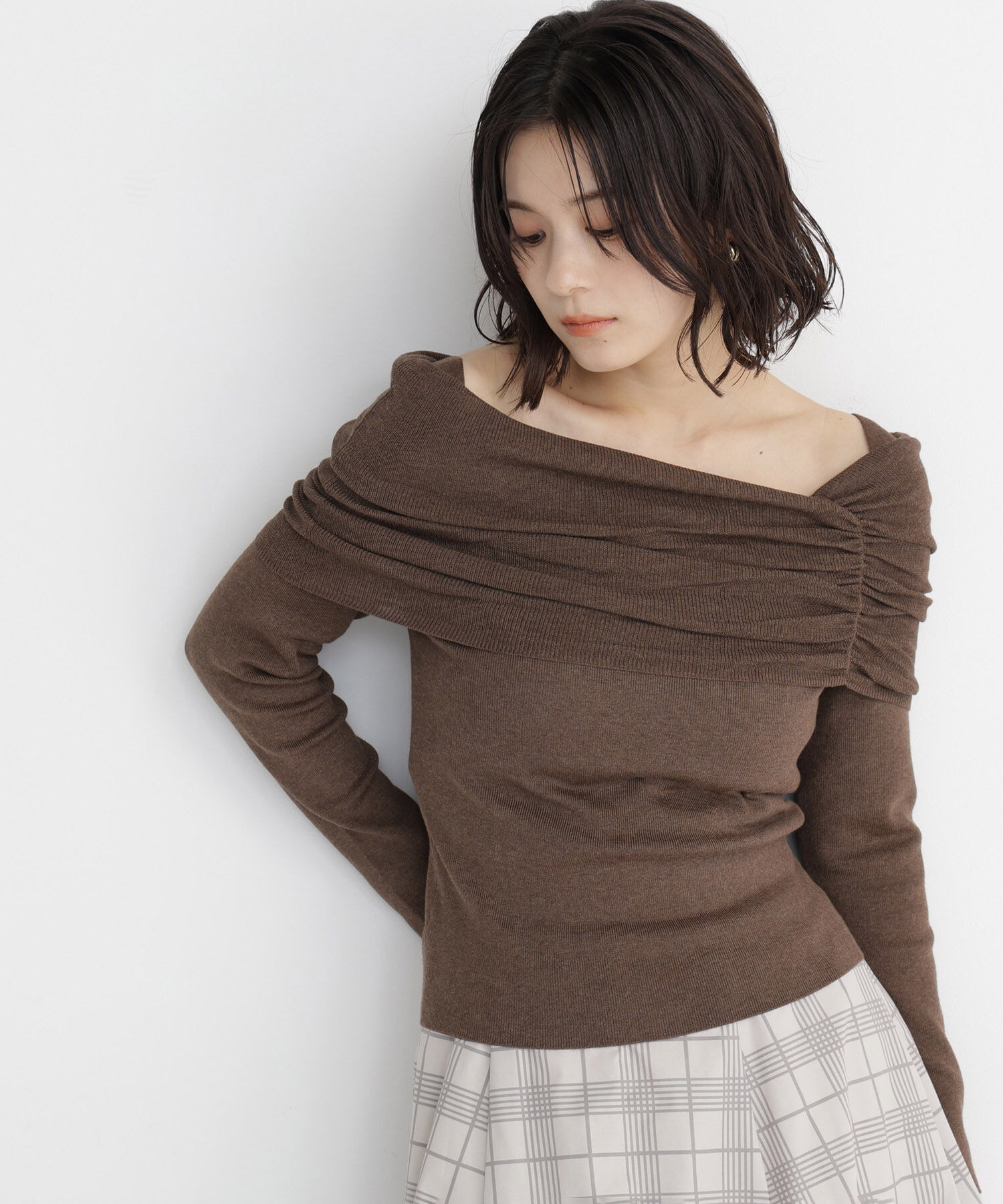  「アシメオフショルニット」|ニット・セーター|
