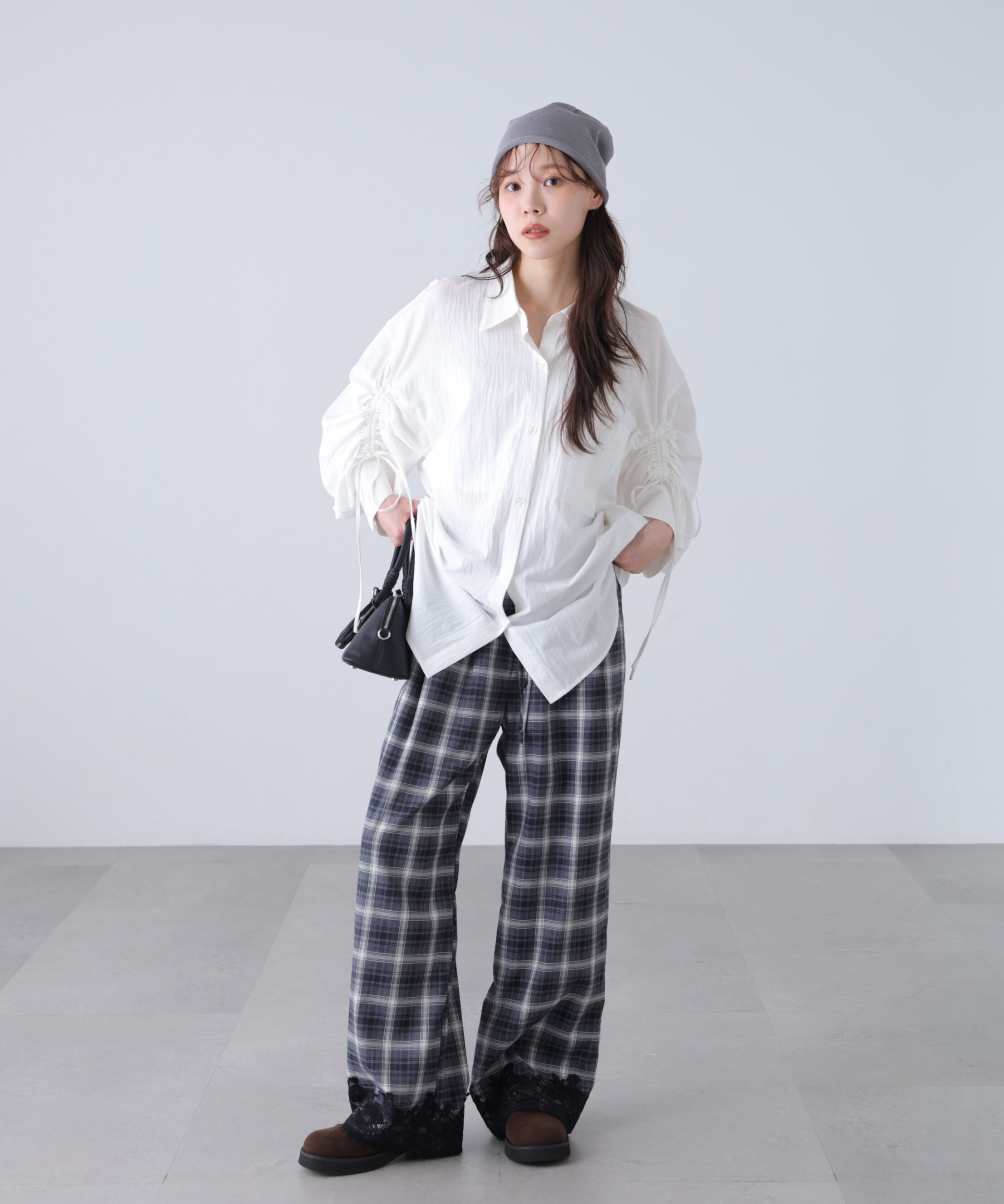  「袖シャーリングオーバーシャツ」|シャツ・ブラウス|