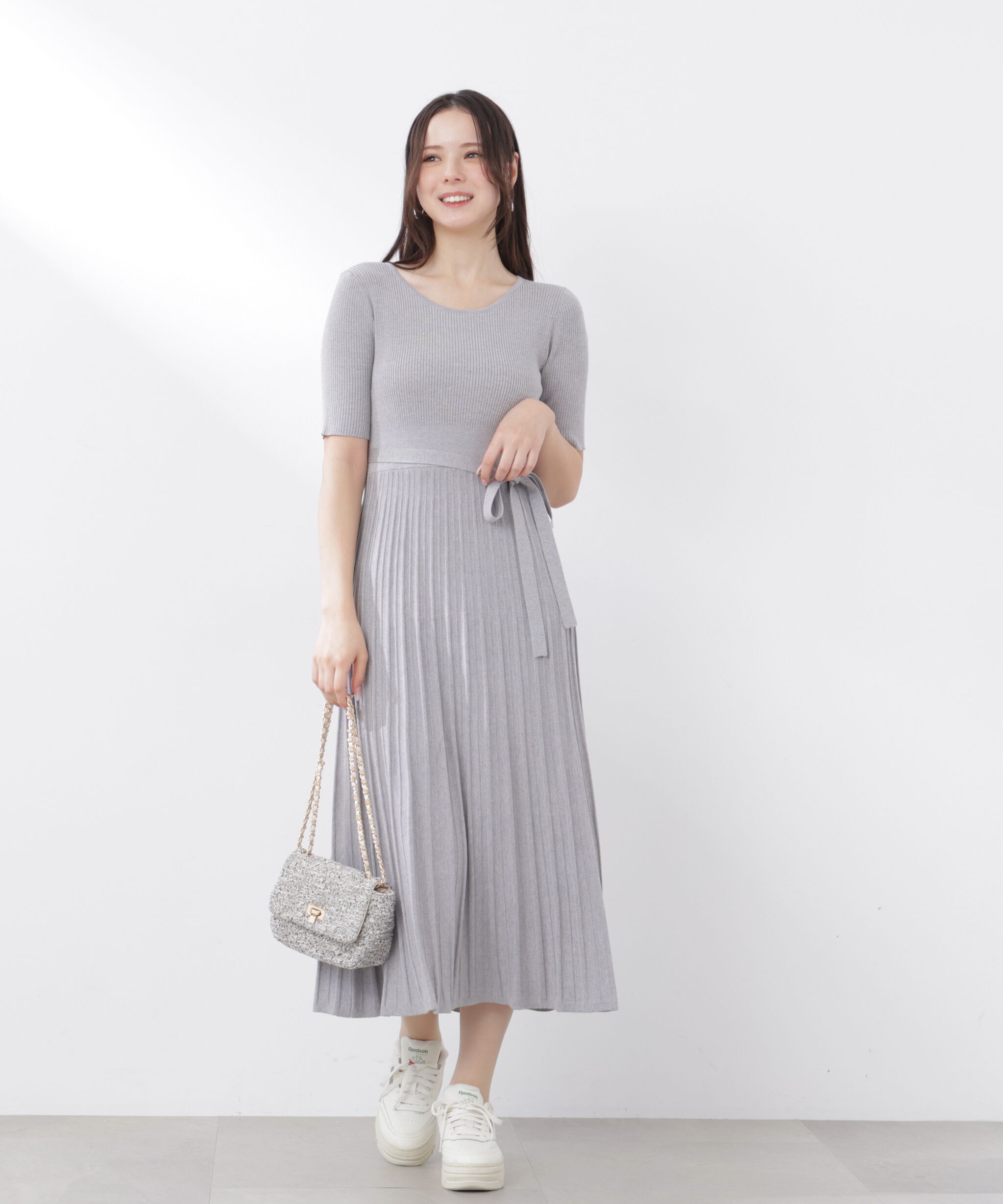 PROPORTION BODY DRESSING「《EDIT COLOGNE》レースカラー2wayニットワンピース　26SS」|ワンピース|