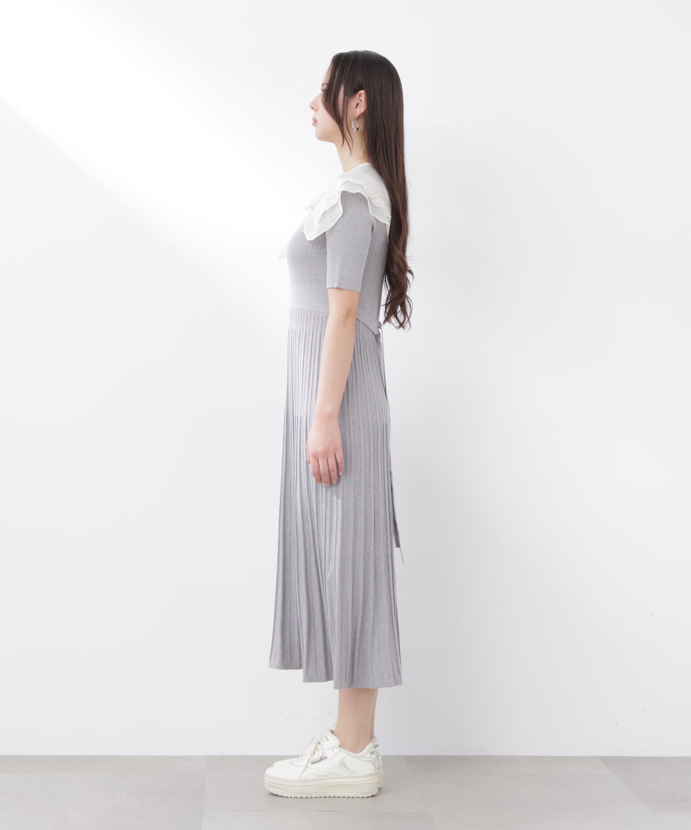 PROPORTION BODY DRESSING「《EDIT COLOGNE》レースカラー2wayニットワンピース　26SS」|ワンピース|
