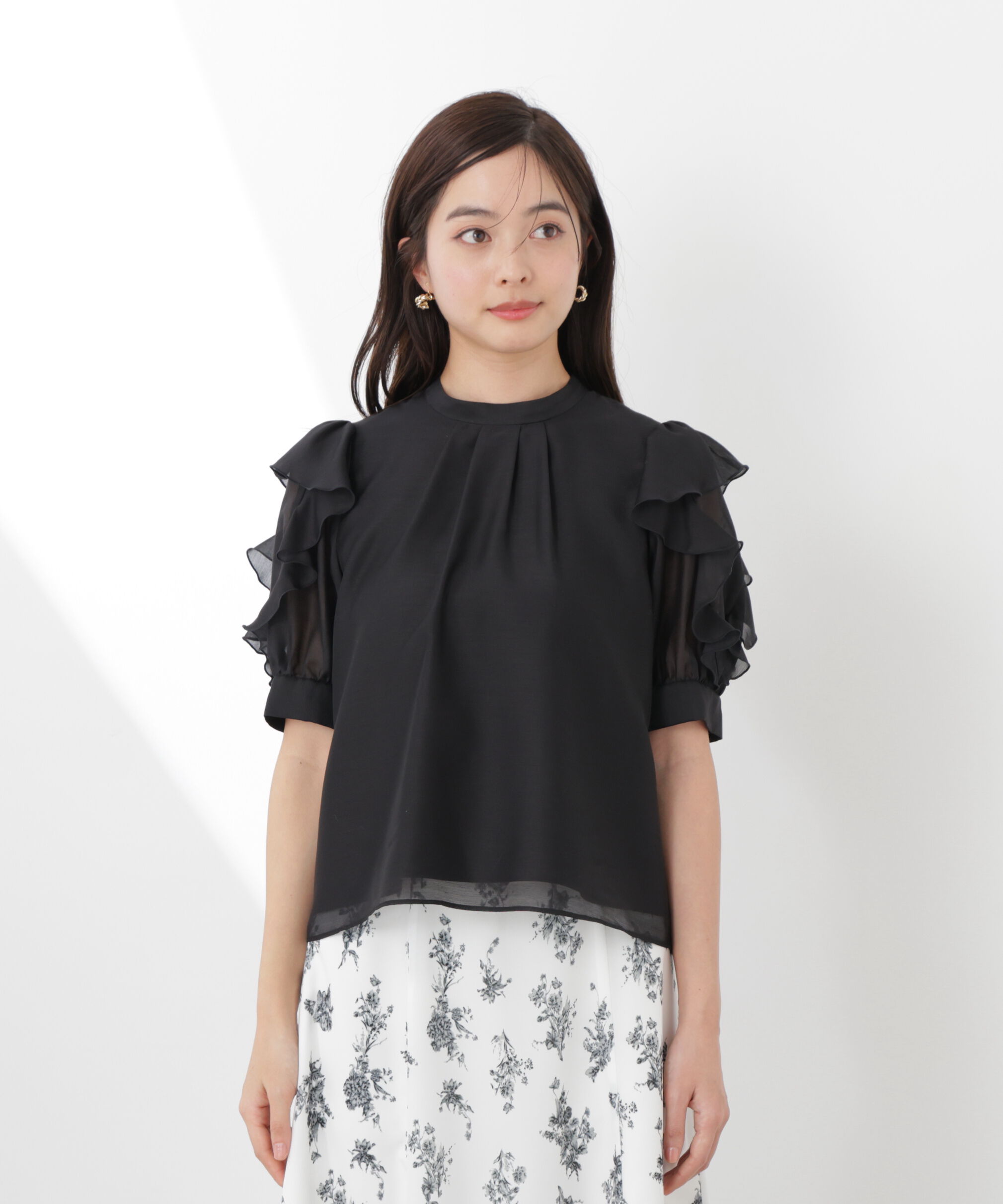 PROPORTION BODY DRESSING「＜ウォッシャブル＞フリルスリーブタックブラウス　26SS」|シャツ・ブラウス|