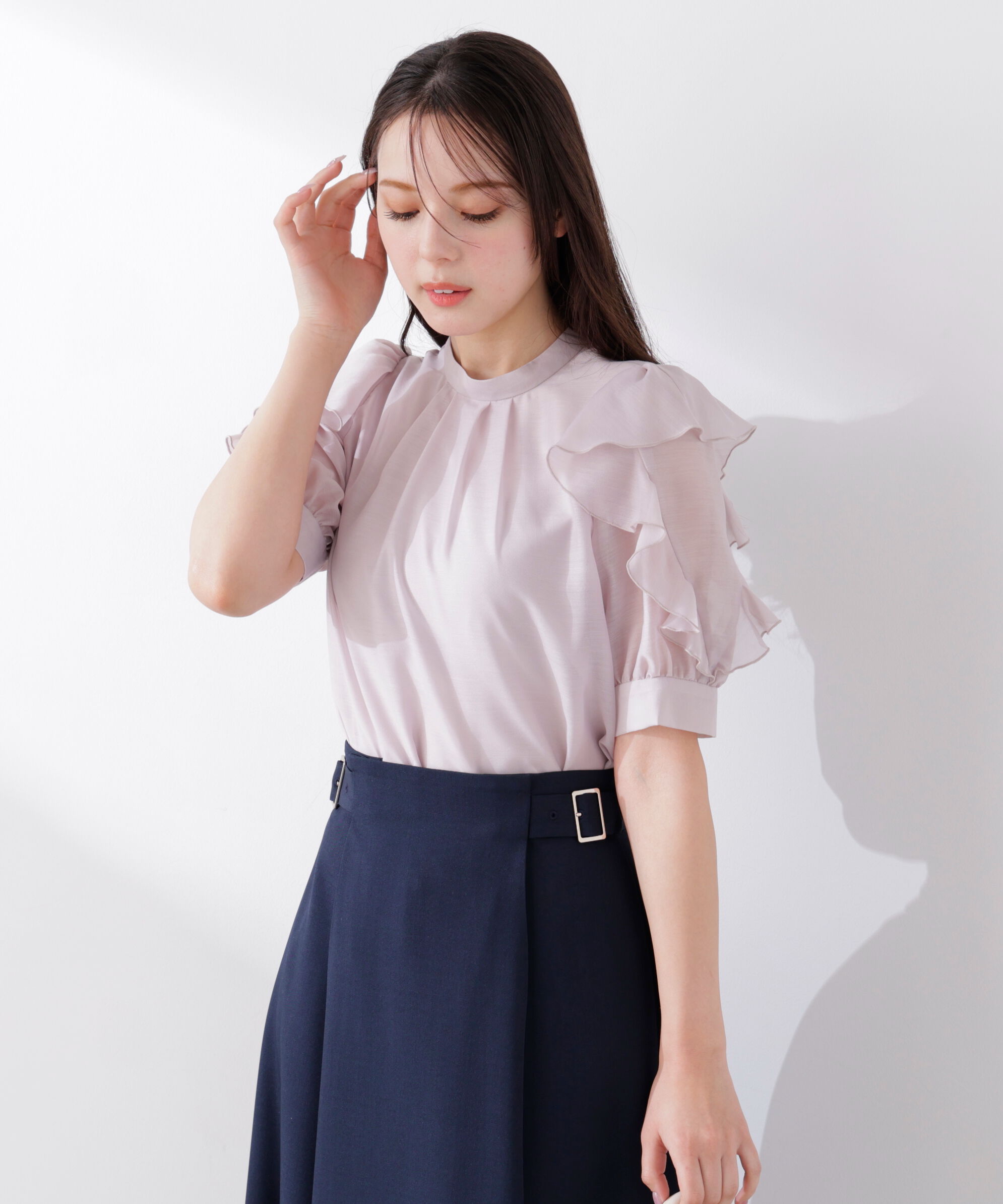 PROPORTION BODY DRESSING「＜ウォッシャブル＞フリルスリーブタックブラウス　26SS」|シャツ・ブラウス|