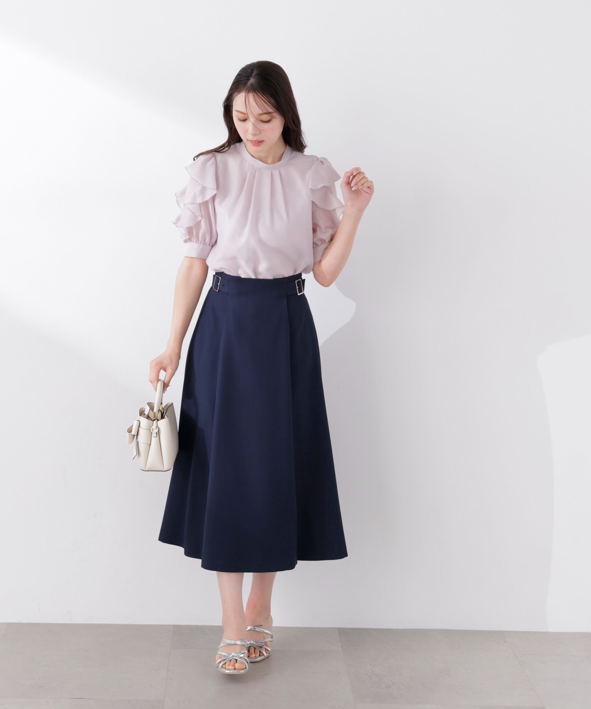 PROPORTION BODY DRESSING「＜ウォッシャブル＞フリルスリーブタックブラウス　26SS」|シャツ・ブラウス|