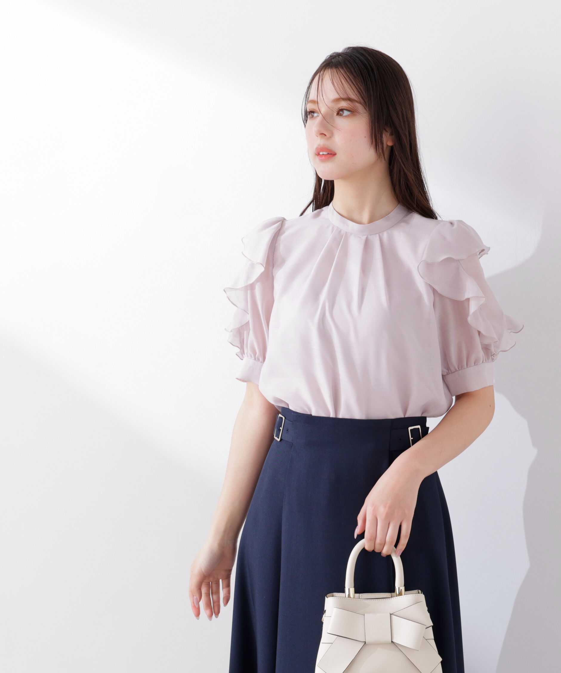 PROPORTION BODY DRESSING「＜ウォッシャブル＞フリルスリーブタックブラウス　26SS」|シャツ・ブラウス|