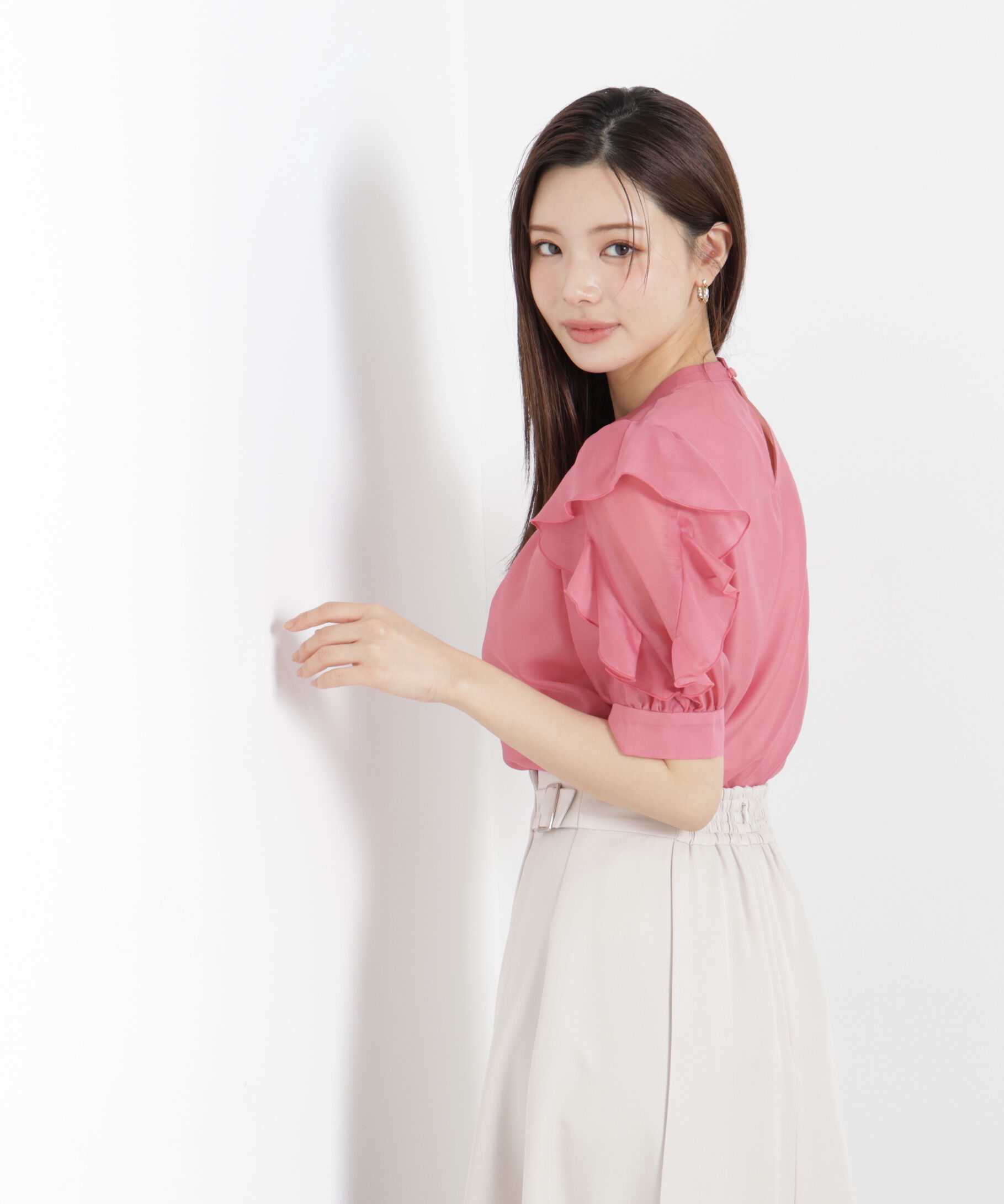 PROPORTION BODY DRESSING「＜ウォッシャブル＞フリルスリーブタックブラウス　26SS」|シャツ・ブラウス|