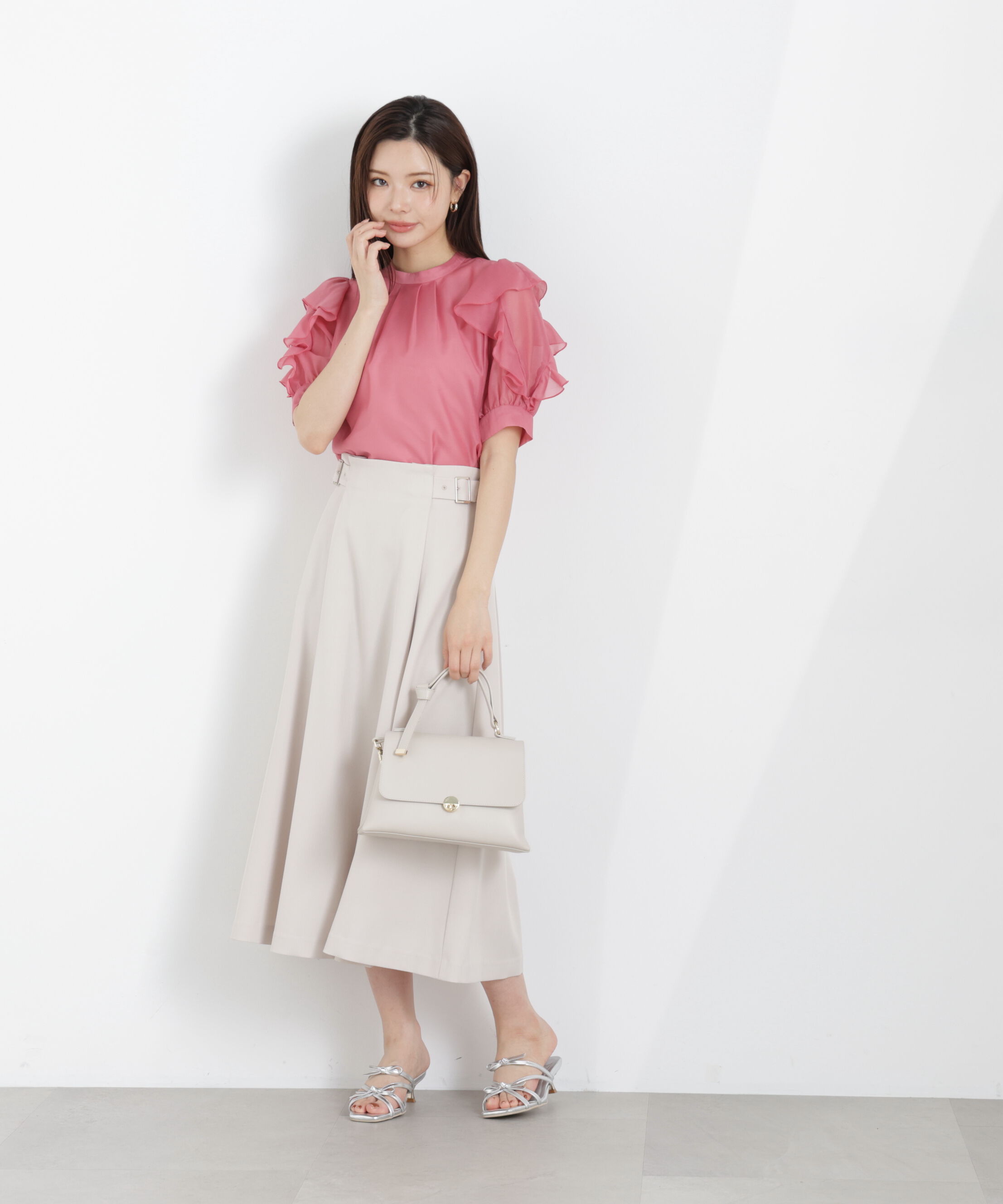 PROPORTION BODY DRESSING「＜ウォッシャブル＞フリルスリーブタックブラウス　26SS」|シャツ・ブラウス|
