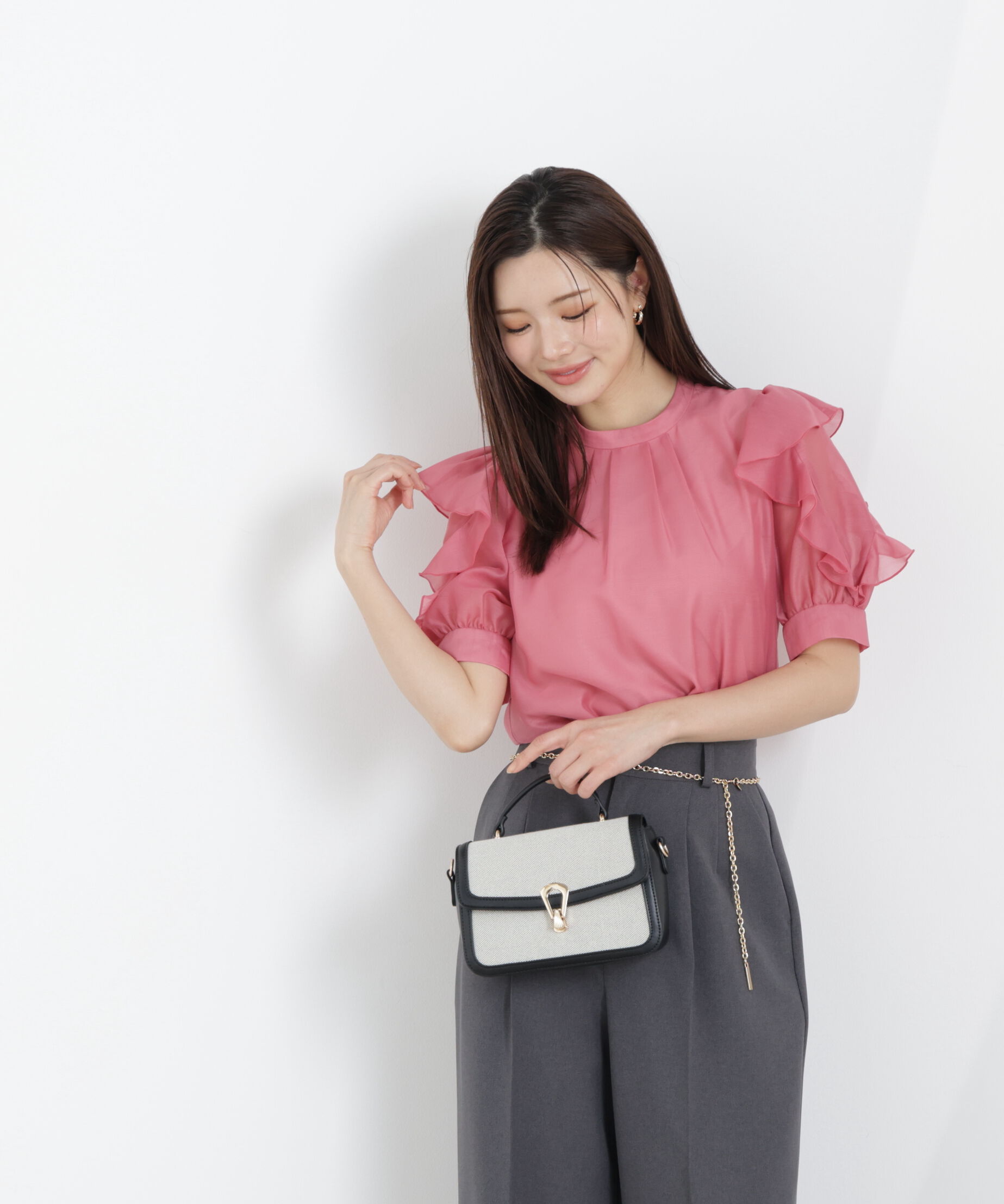 PROPORTION BODY DRESSING「＜ウォッシャブル＞フリルスリーブタックブラウス　26SS」|シャツ・ブラウス|