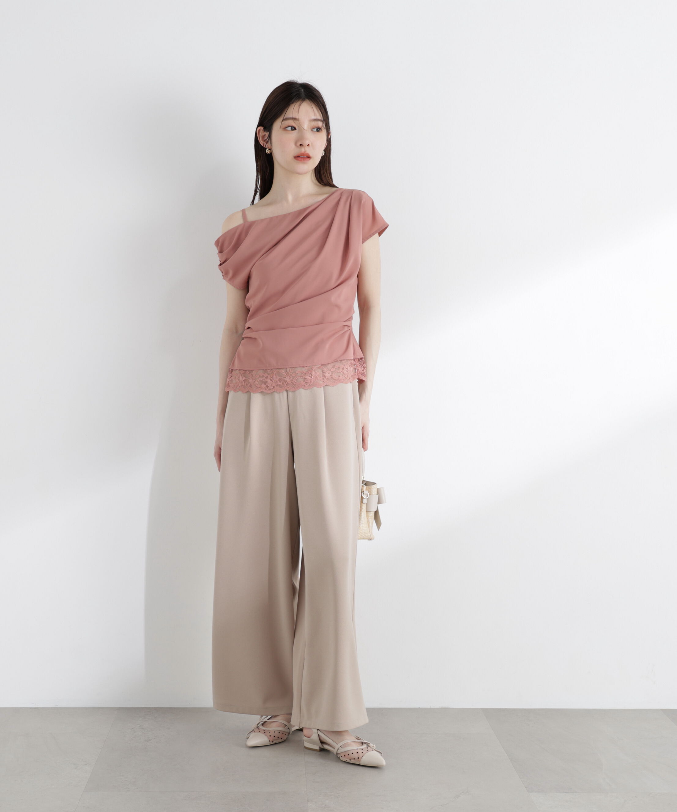 PROPORTION BODY DRESSING「〈a/mie〉カットジョーゼットイージーパンツ」|その他|ベージュ