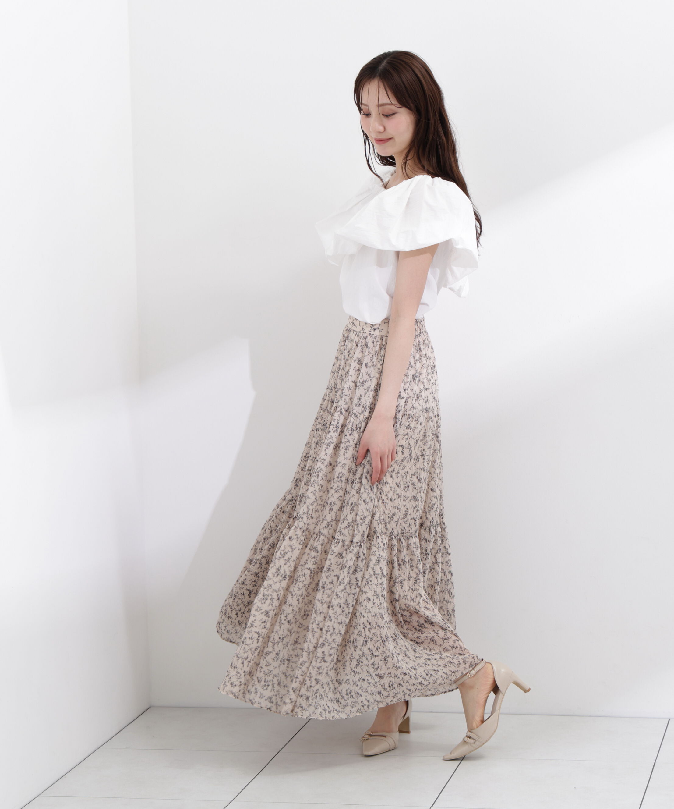 PROPORTION BODY DRESSING「小花プリーツロングスカート26SS」|スカート|
