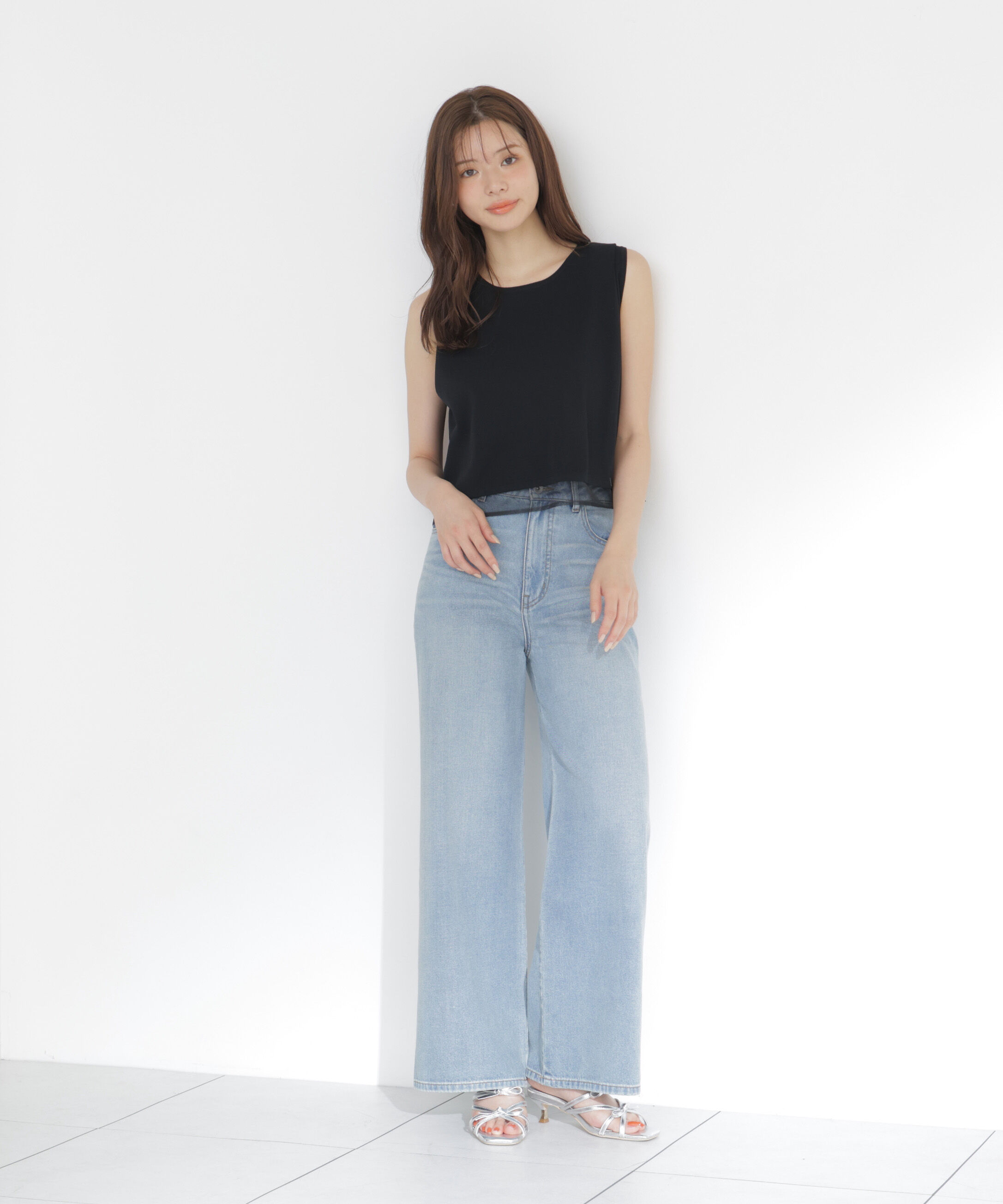 PROPORTION BODY DRESSING「シアー切替ノースリーブニット」|ニット・セーター|