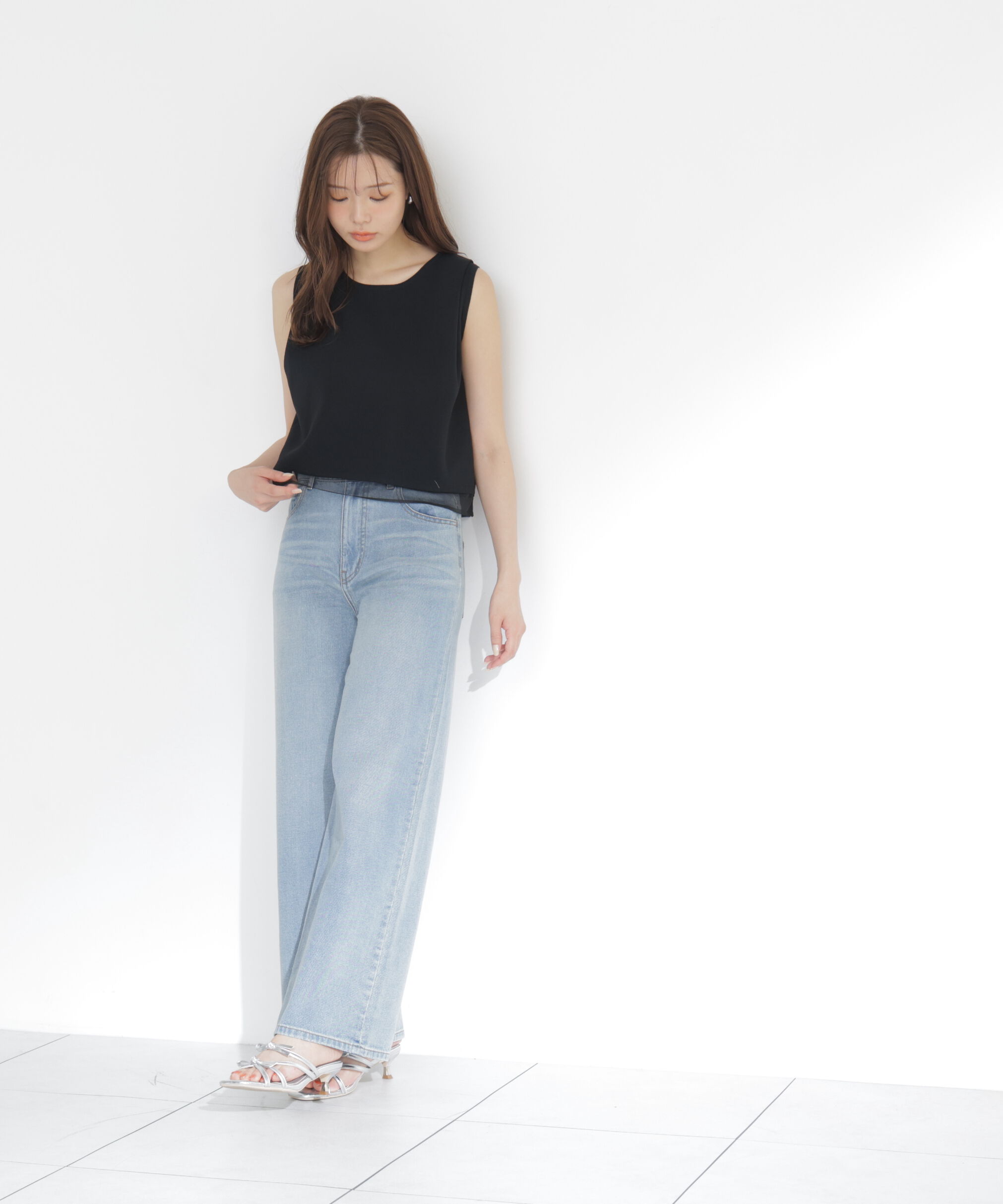PROPORTION BODY DRESSING「シアー切替ノースリーブニット」|ニット・セーター|