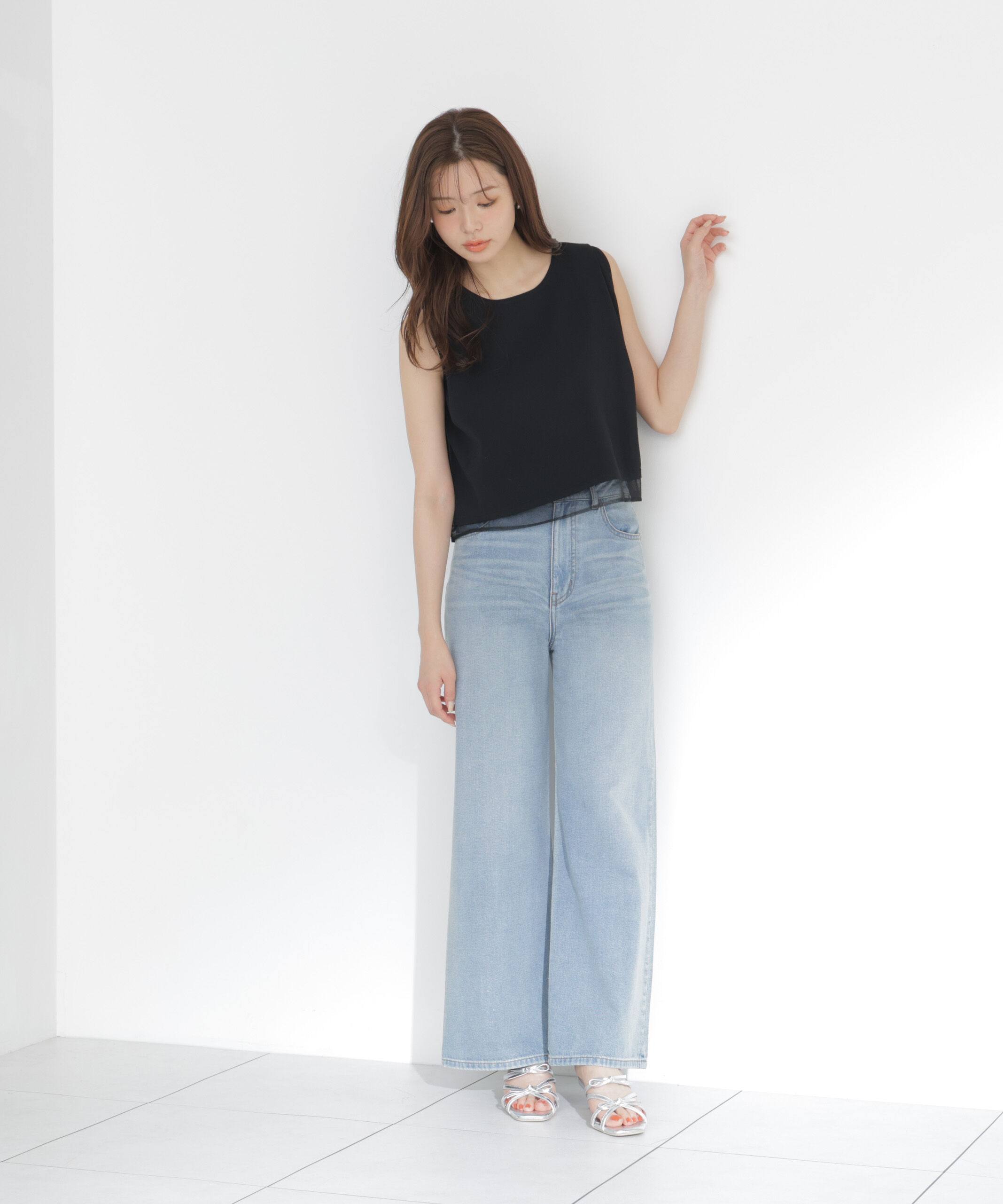 PROPORTION BODY DRESSING「シアー切替ノースリーブニット」|ニット・セーター|