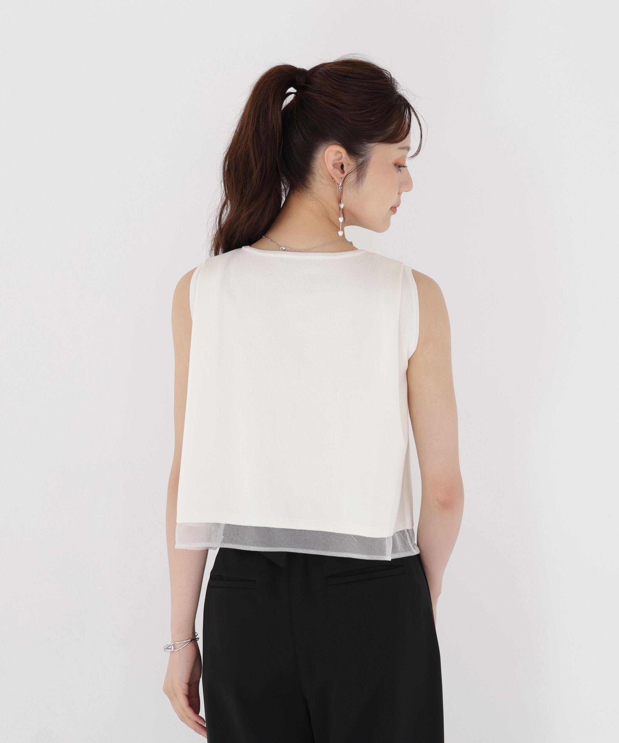 PROPORTION BODY DRESSING「シアー切替ノースリーブニット」|ニット・セーター|