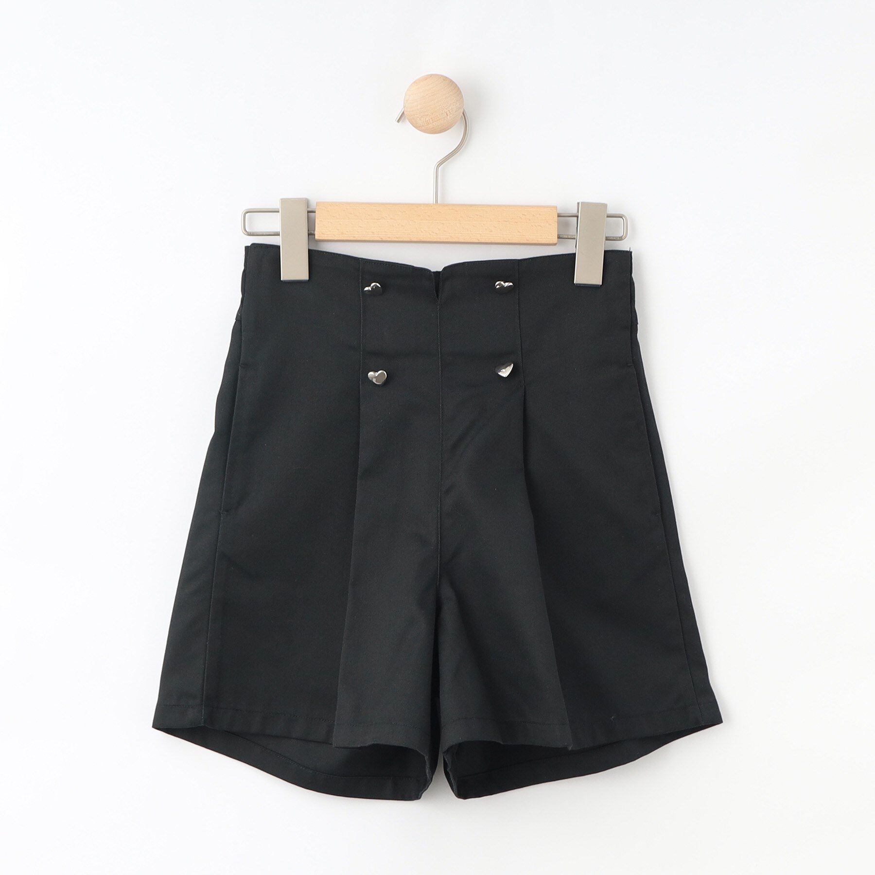 SHOO･LA･RUE「【130-150cm】ハートモチーフに心ときめく ハイウエストショートパンツ」|キュロット|