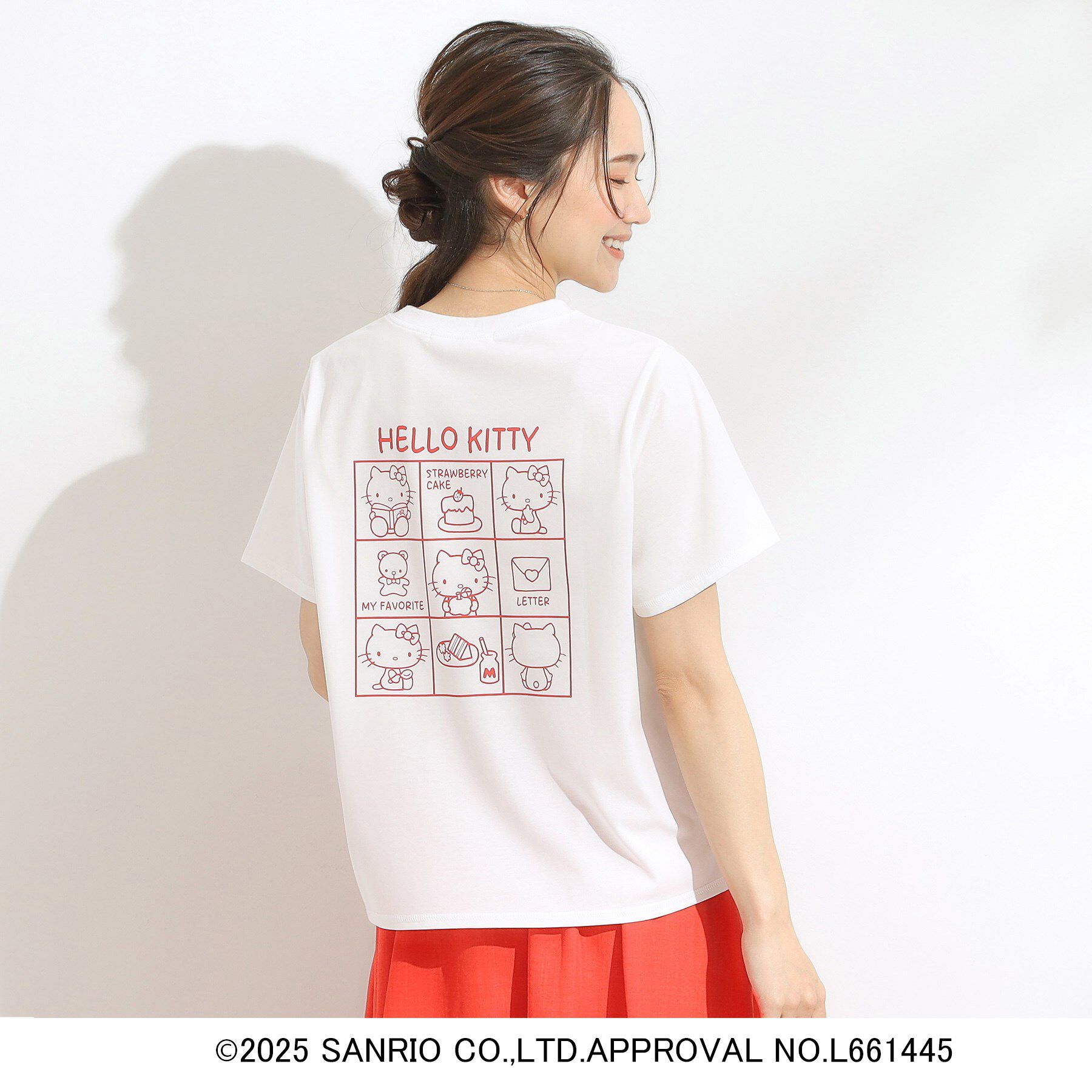 SHOO･LA･RUE「【HELLO KITTYコラボ】【SHOO ICE／汗染み軽減／UVカット】コンパクトTシャツ」|Tシャツ・カットソー|