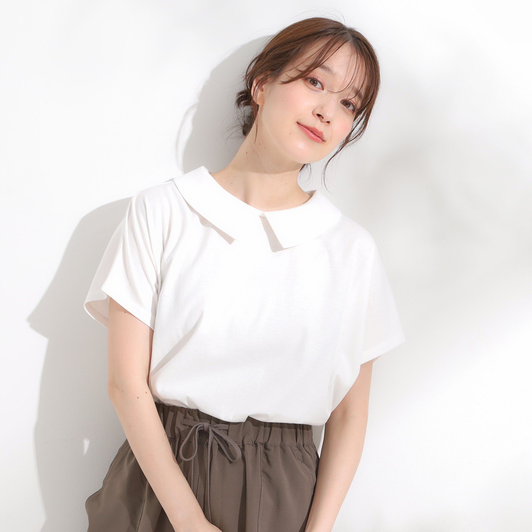 SHOO･LA･RUE「【S-LL】こだわりの襟バランスが大人かわいい ボックスシルエットトップス」|Tシャツ・カットソー|