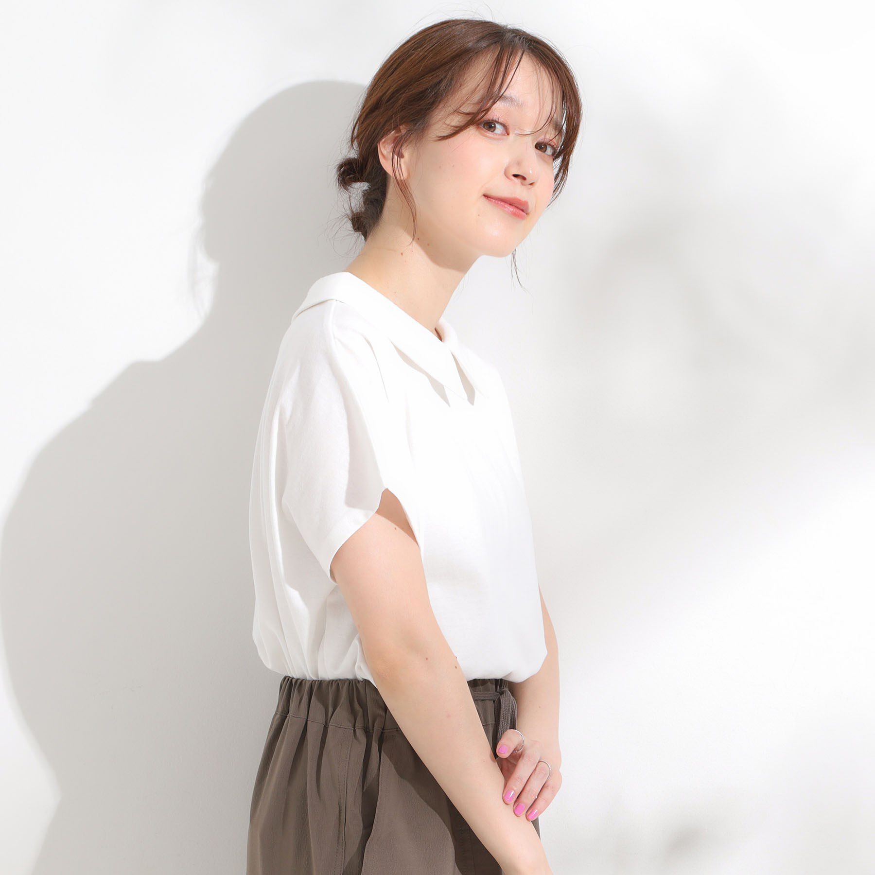 SHOO･LA･RUE「【S-LL】こだわりの襟バランスが大人かわいい ボックスシルエットトップス」|Tシャツ・カットソー|