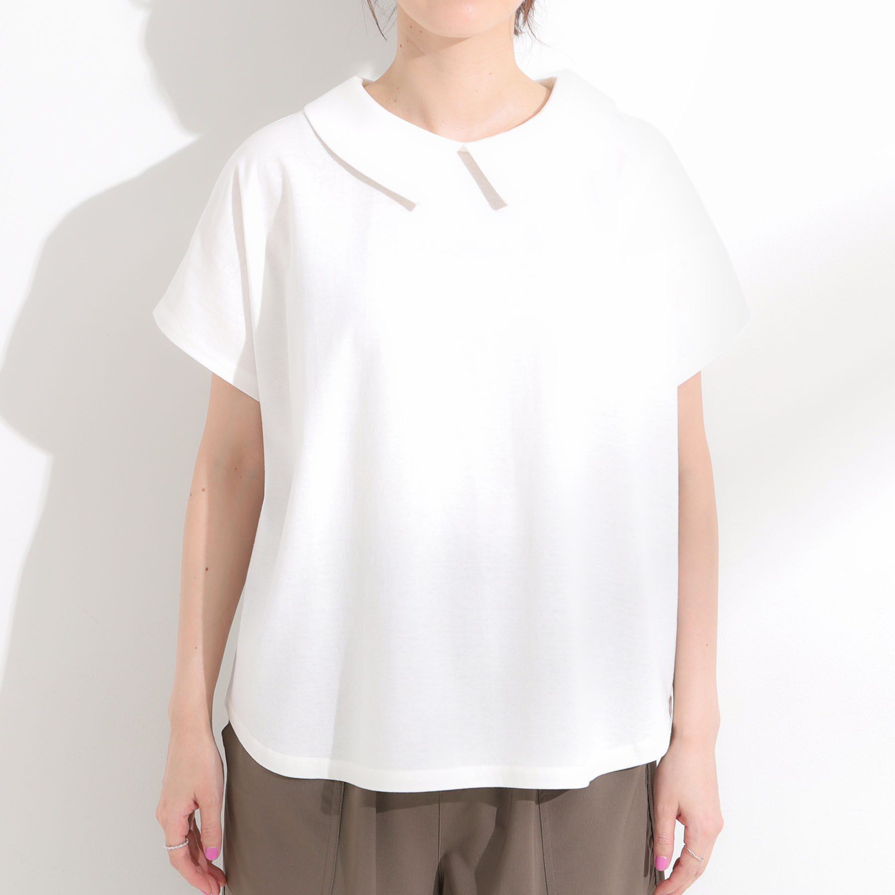 SHOO･LA･RUE「【S-LL】こだわりの襟バランスが大人かわいい ボックスシルエットトップス」|Tシャツ・カットソー|