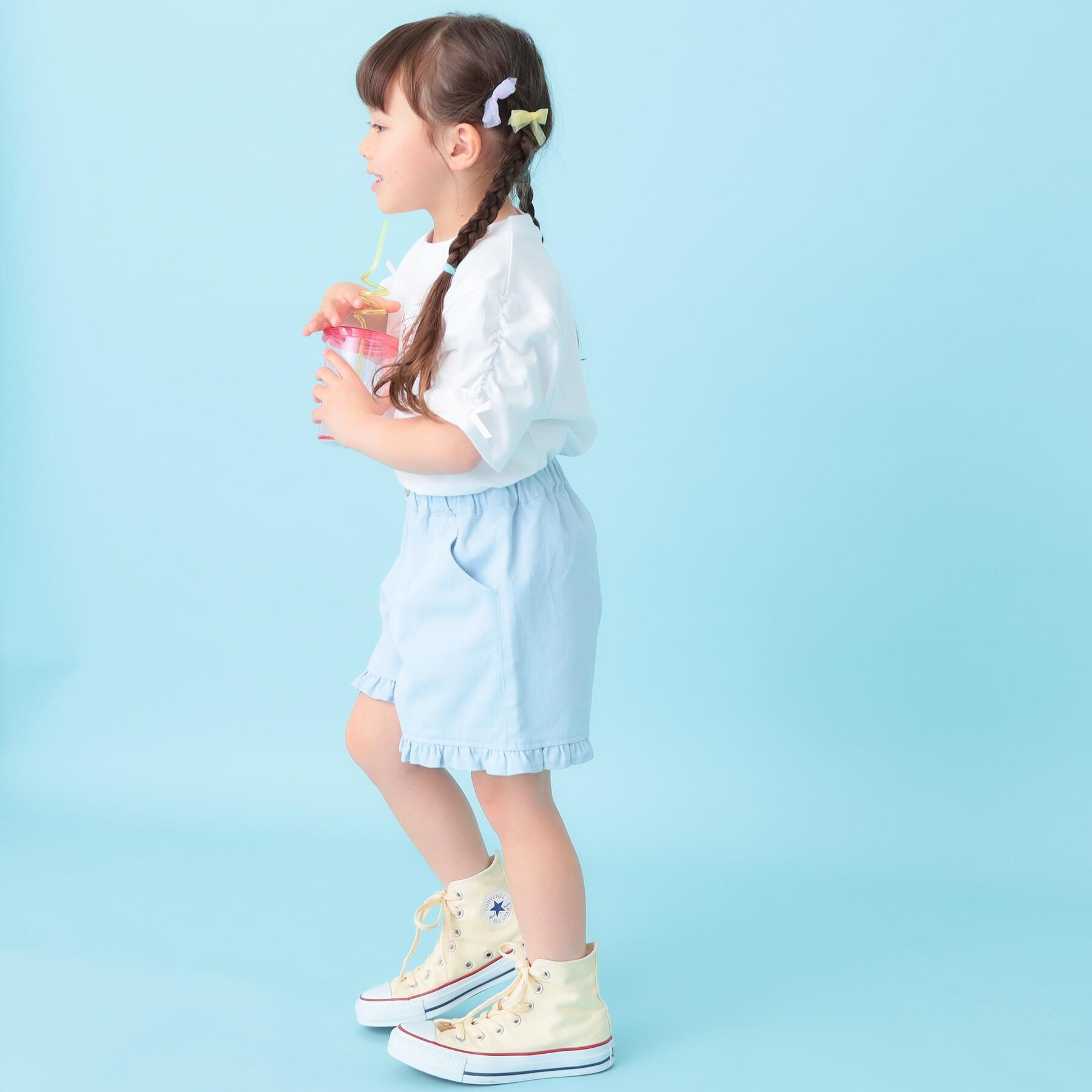 SHOO･LA･RUE「【100-150cm/洗濯機可】フリルショートパンツ」|キュロット|