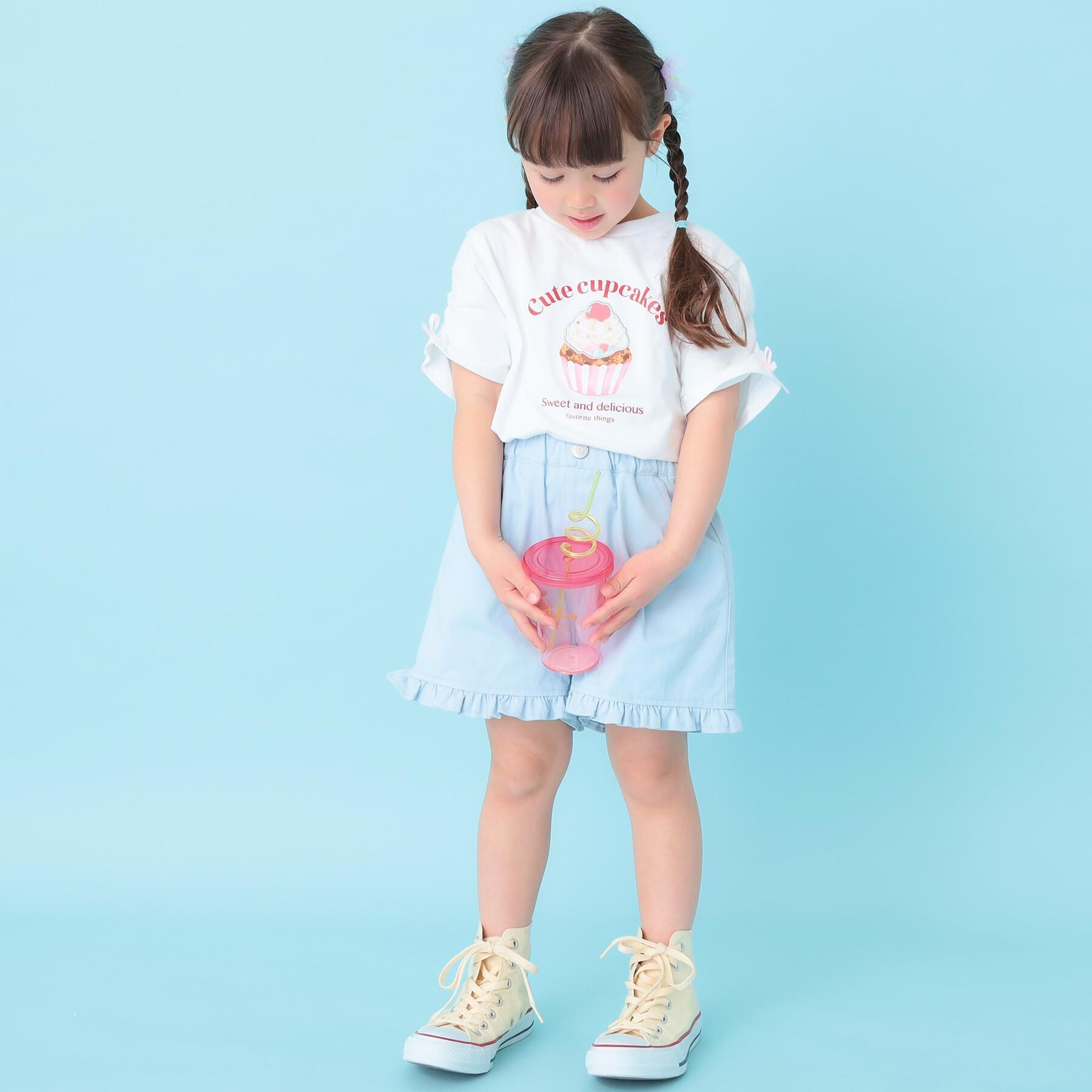 SHOO･LA･RUE「【100-150cm/洗濯機可】フリルショートパンツ」|キュロット|