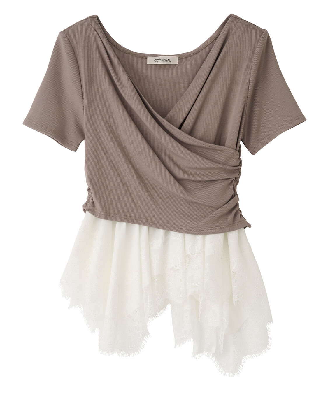 COCO DEAL「カシュクールペプラムトップス」|Tシャツ・カットソー|