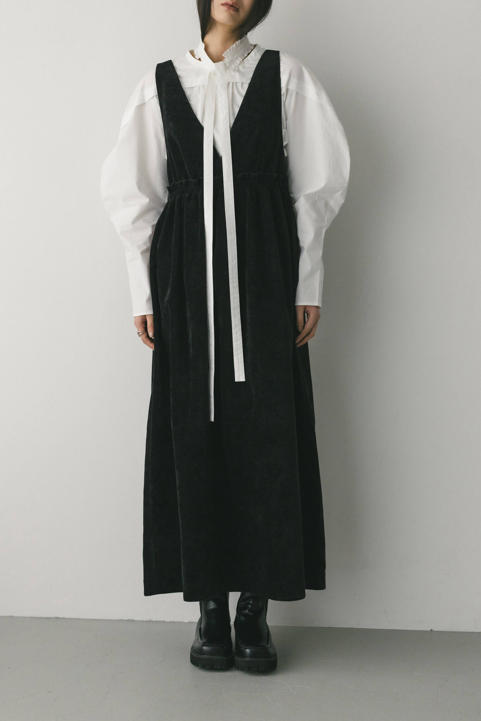 STYLEMIXER「2WAYベロアジャンパースカート」|ワンピース|BLK