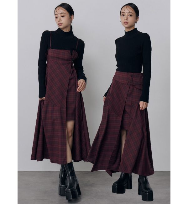 MURUA「2WAYスリットキャミワンピース」|ワンピース|ボルドー