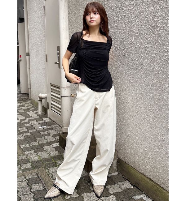 MURUA「スクエアネックドレープトップス」|Tシャツ・カットソー|