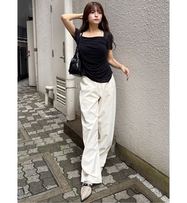 MURUA「スクエアネックドレープトップス」|Tシャツ・カットソー|