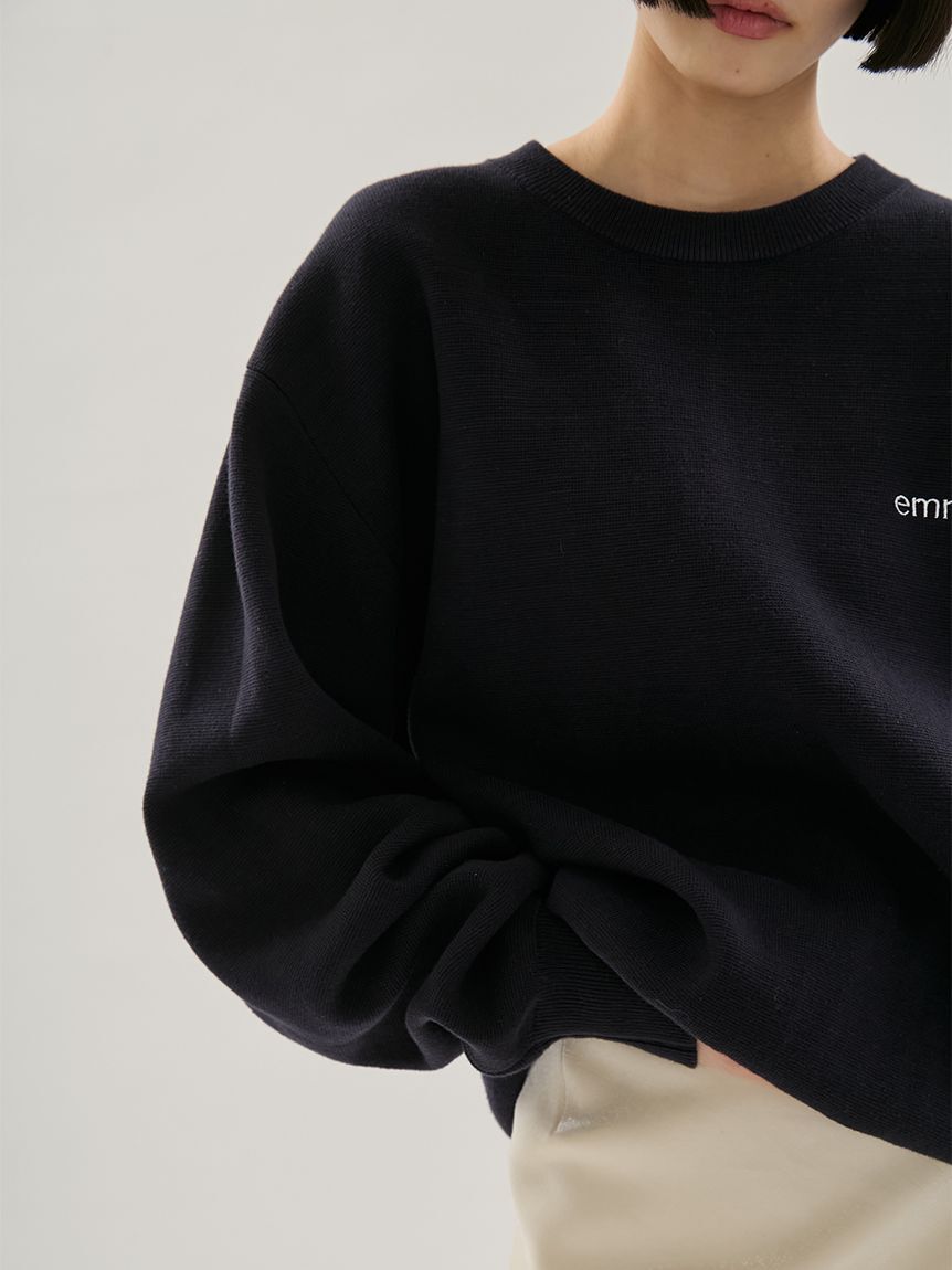 emmi atelier「emmiロゴミラノリブトップス」|ニット・セーター|