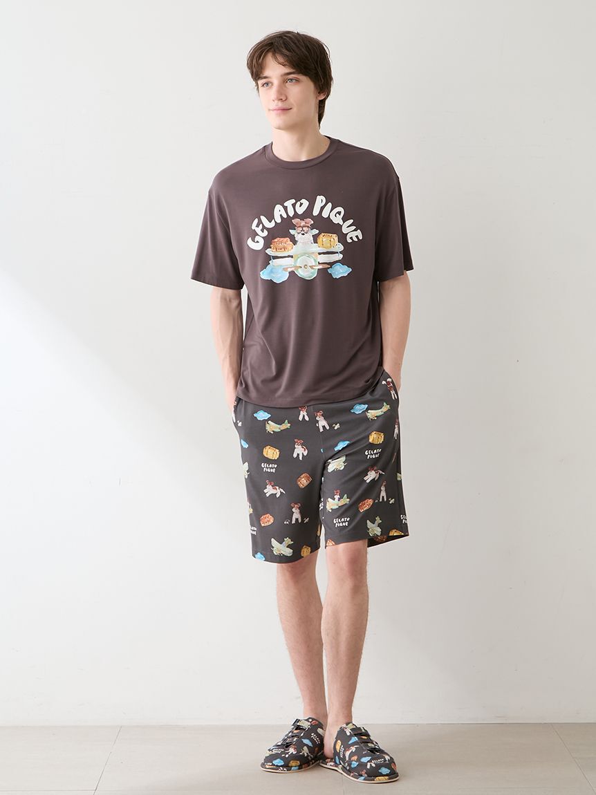 GELATO PIQUE HOMME「【ヒラノトシユキ】【HOMME】【接触冷感】PLANEDOG柄プリントハーフパンツ」|その他|
