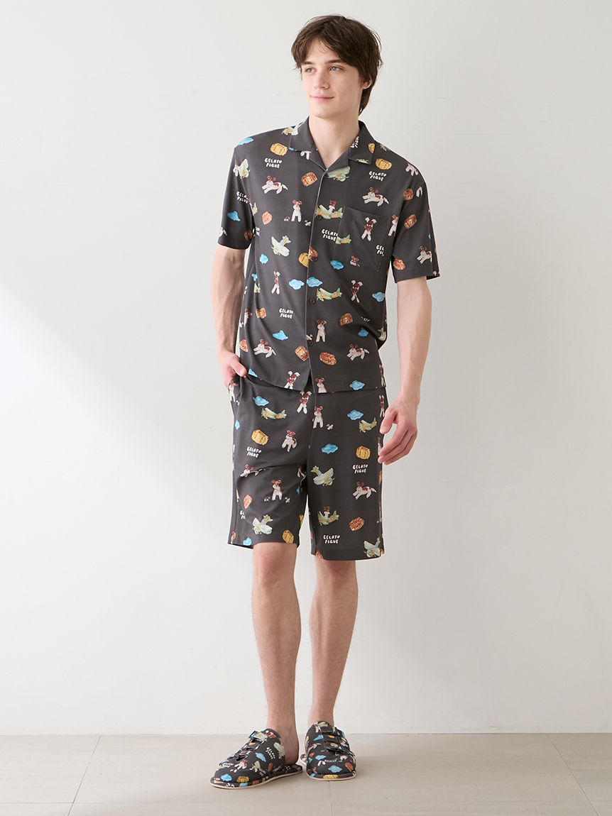GELATO PIQUE HOMME「【ヒラノトシユキ】【HOMME】【接触冷感】PLANEDOG柄プリントシャツ」|シャツ・ブラウス|