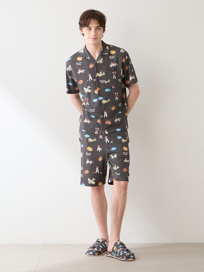 GELATO PIQUE HOMME「【ヒラノトシユキ】【HOMME】【接触冷感】PLANEDOG柄プリントシャツ」|シャツ・ブラウス|