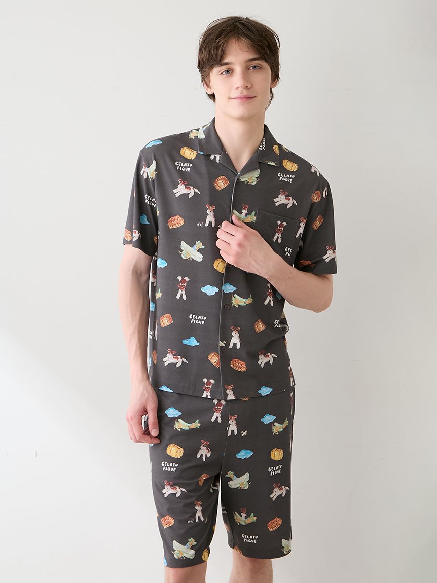 GELATO PIQUE HOMME「【ヒラノトシユキ】【HOMME】【接触冷感】PLANEDOG柄プリントシャツ」|シャツ・ブラウス|