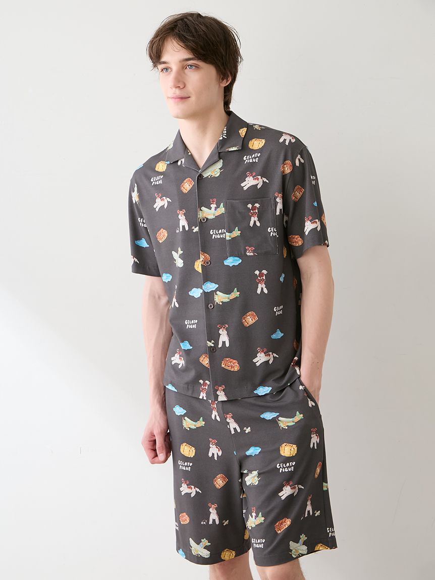 GELATO PIQUE HOMME「【ヒラノトシユキ】【HOMME】【接触冷感】PLANEDOG柄プリントシャツ」|シャツ・ブラウス|