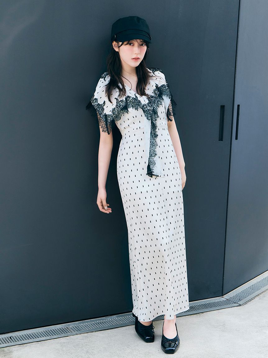SNIDEL「ヘムレースフリルカラーワンピース」|ワンピース|