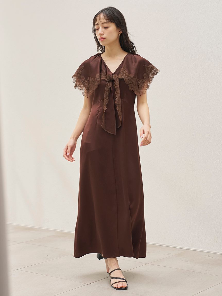 SNIDEL「ヘムレースフリルカラーワンピース」|ワンピース|