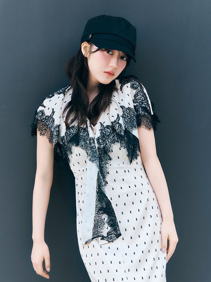 SNIDEL「ヘムレースフリルカラーワンピース」|ワンピース|
