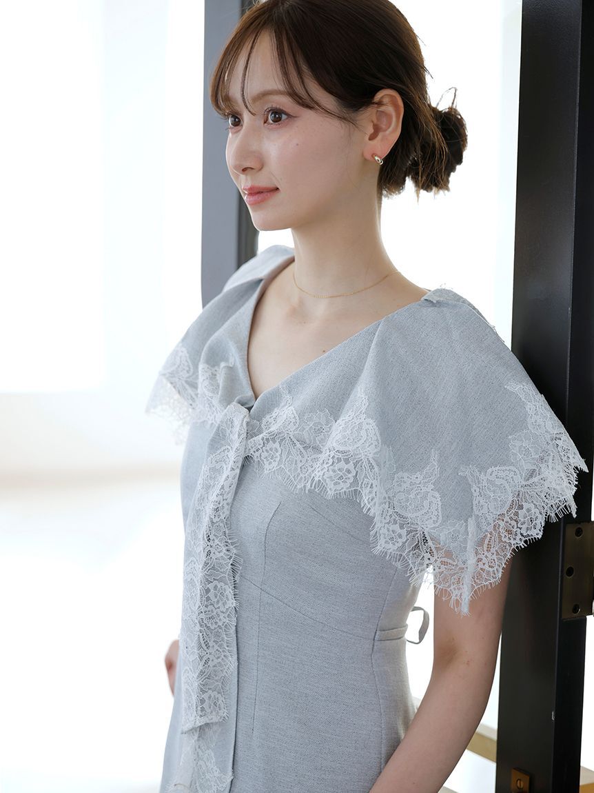 SNIDEL「ヘムレースフリルカラーワンピース」|ワンピース|