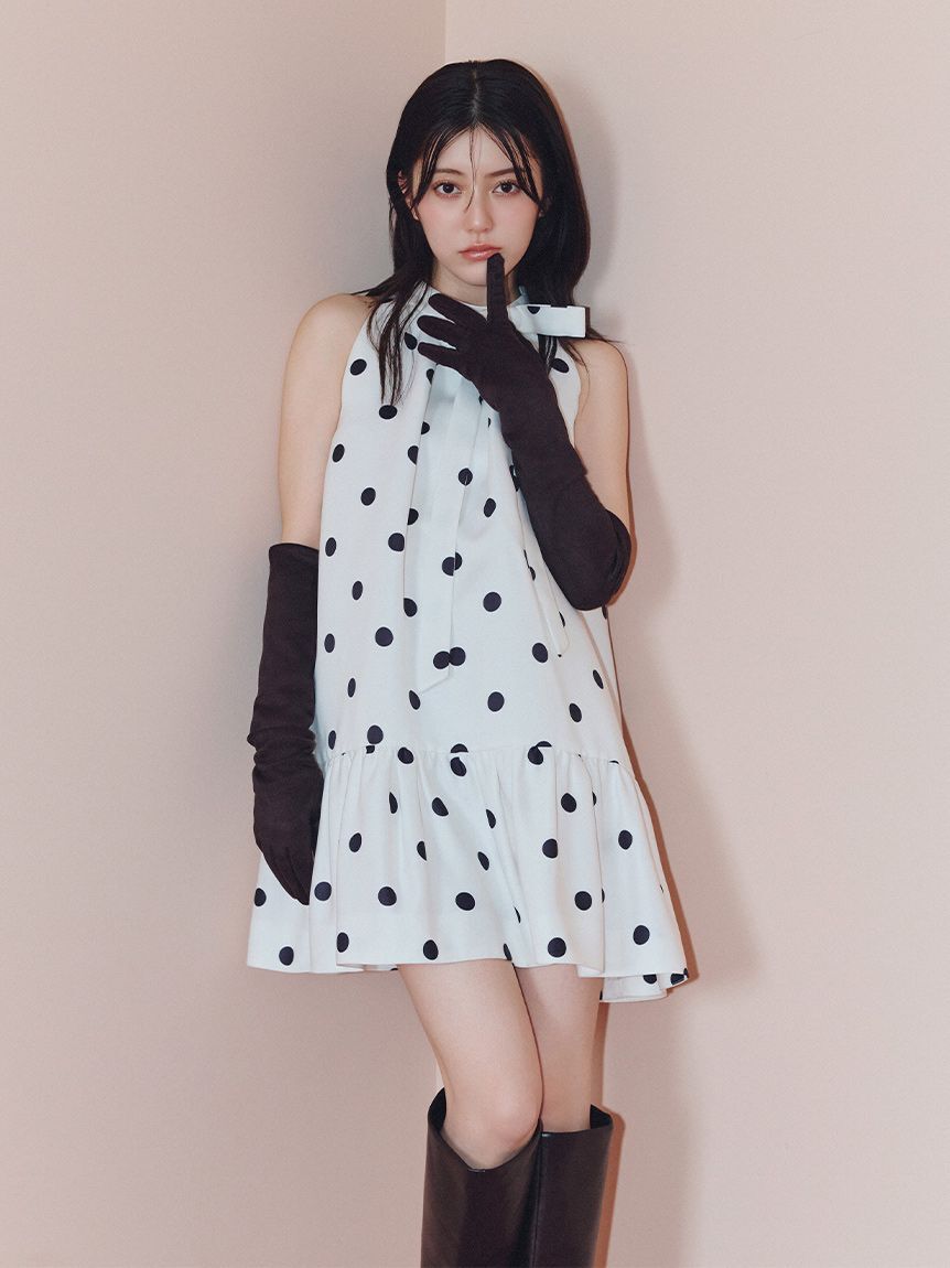 SNIDEL「サテンリボンミニワンピース」|ワンピース|