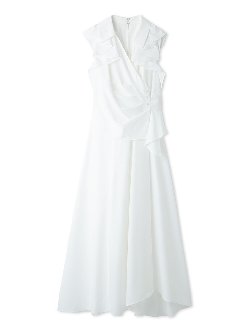 LILY BROWN「ラッフルフリルペプラムシャツワンピース」|ワンピース|WHT