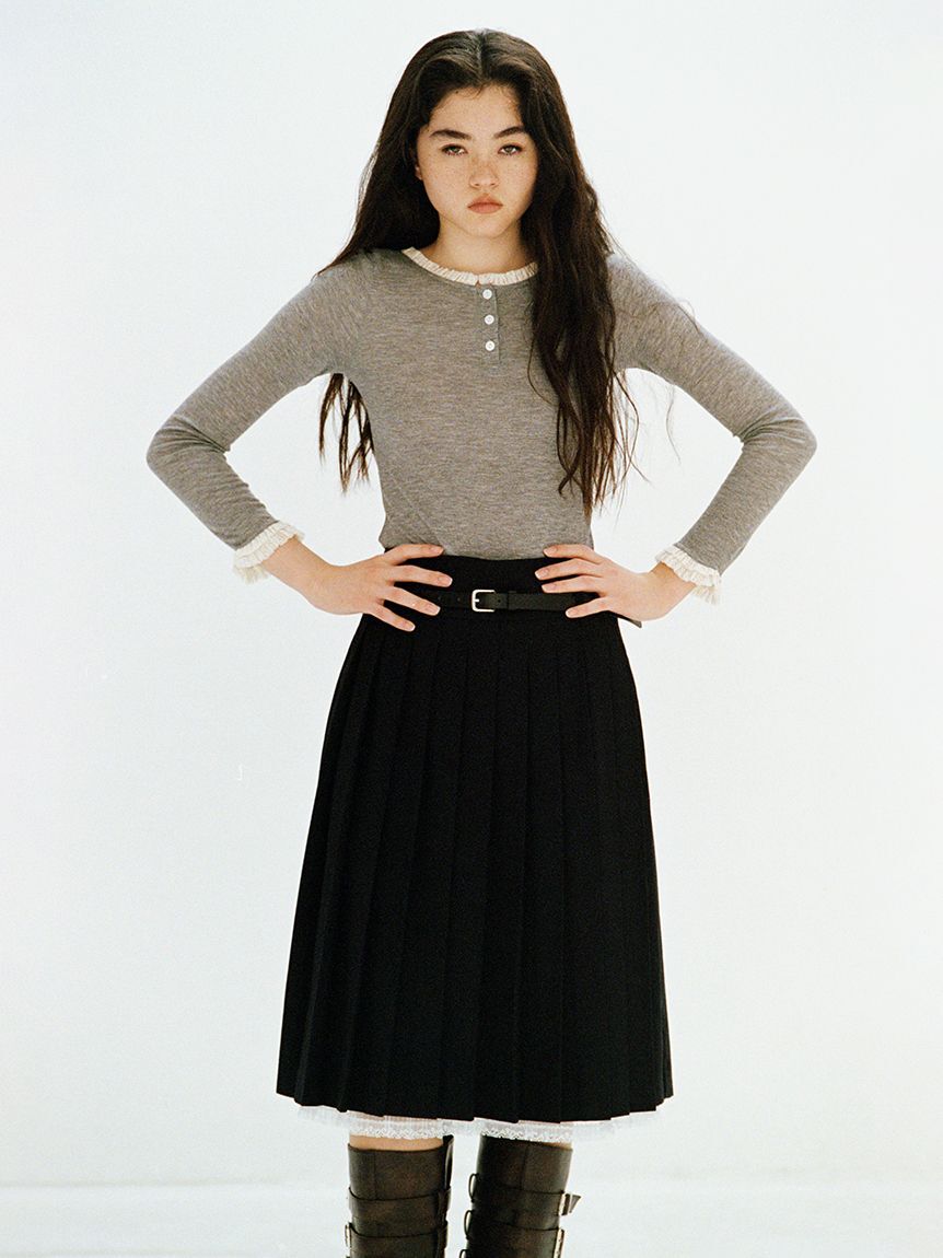 LILY BROWN「バックオープンヘンリーネックカットトップス」|Tシャツ・カットソー|