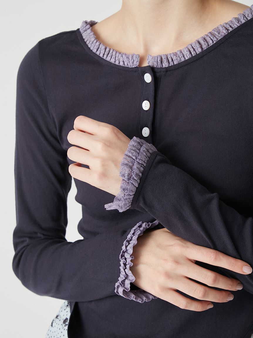 LILY BROWN「バックオープンヘンリーネックカットトップス」|Tシャツ・カットソー|