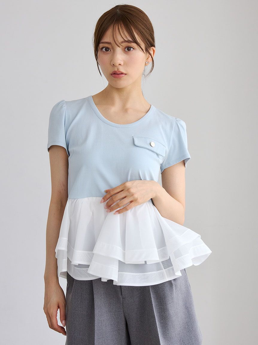 CELFORD「トリムポケットペプラムTシャツ」|Tシャツ・カットソー|