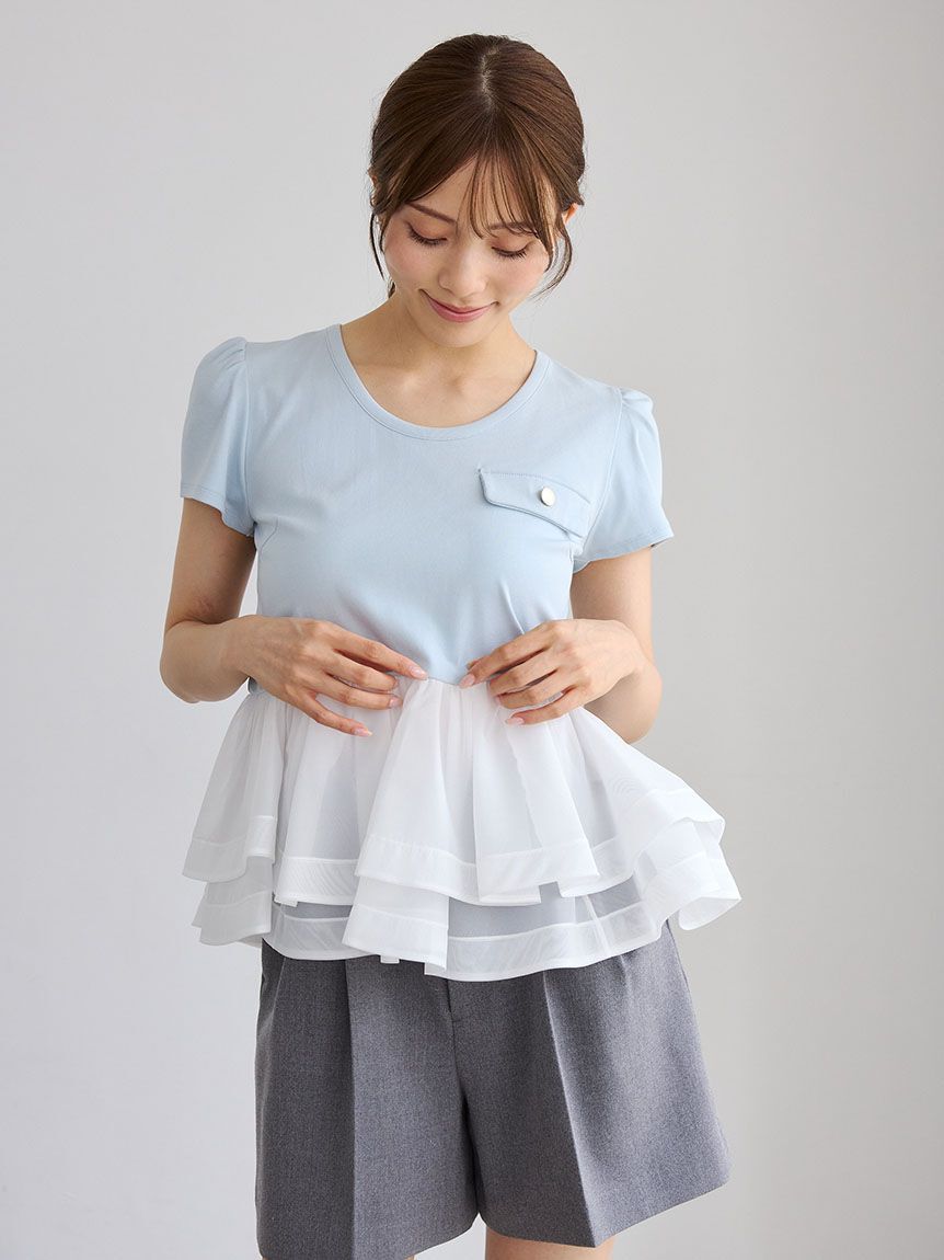 CELFORD「トリムポケットペプラムTシャツ」|Tシャツ・カットソー|