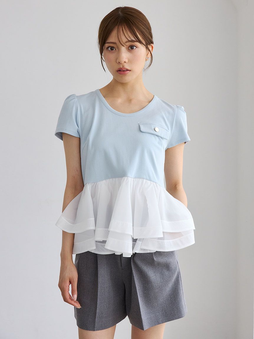 CELFORD「トリムポケットペプラムTシャツ」|Tシャツ・カットソー|