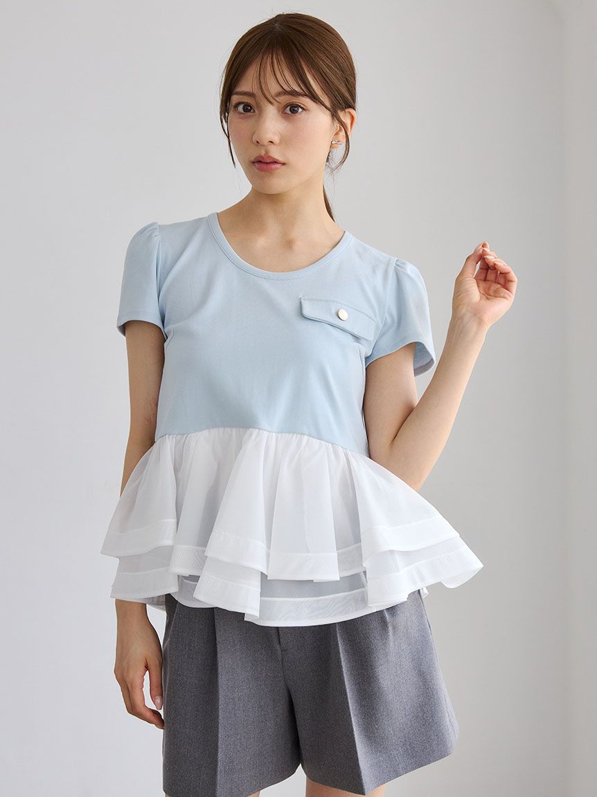 CELFORD「トリムポケットペプラムTシャツ」|Tシャツ・カットソー|