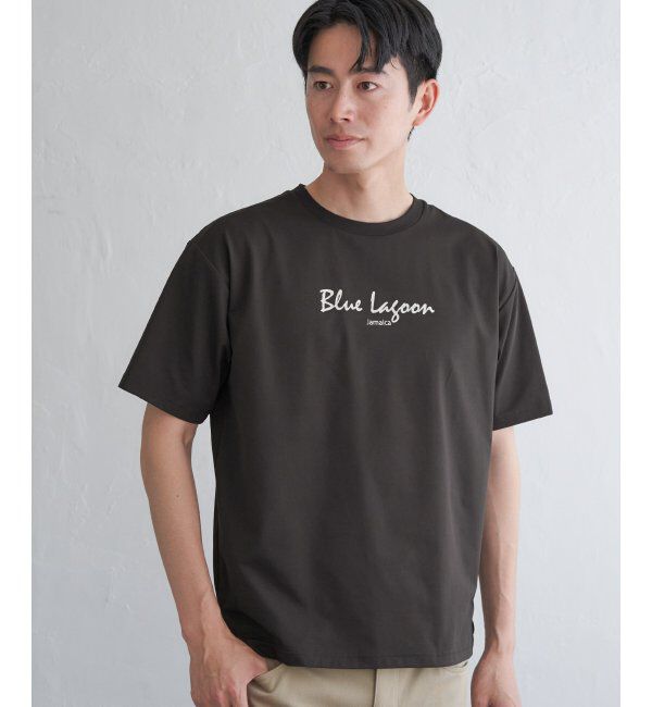 ikka「【接触冷感／速乾】速乾COOLプリントTシャツ」|Tシャツ・カットソー|チャコール