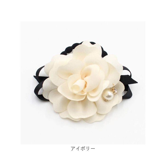 BACKYARD FAMILY「ヘアゴム キッズ おしゃれ 通販 お花 フラワー パール 10002926 ロココポニーテール」|ヘアゴム・シュシュ|