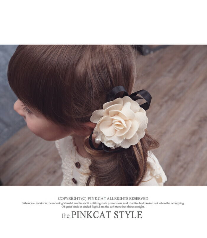 BACKYARD FAMILY「ヘアゴム キッズ おしゃれ 通販 お花 フラワー パール 10002926 ロココポニーテール」|ヘアゴム・シュシュ|